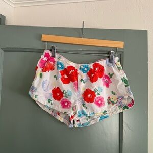 Aerir Floral Pajama Shorts
